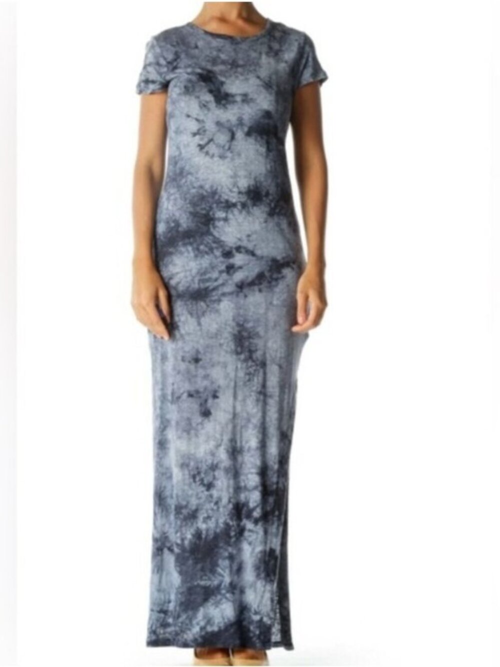 Michael Kors Blue Tie Dye Maxi Dress Beach Cover-Up 100% Linen Small Women's - Picture 1 of 8
